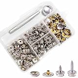 120-Pcs Snap Button Fastener Kit Metal Screws Snaps Canvas Snap Kit Tool Marine Grade Canvas and Uph