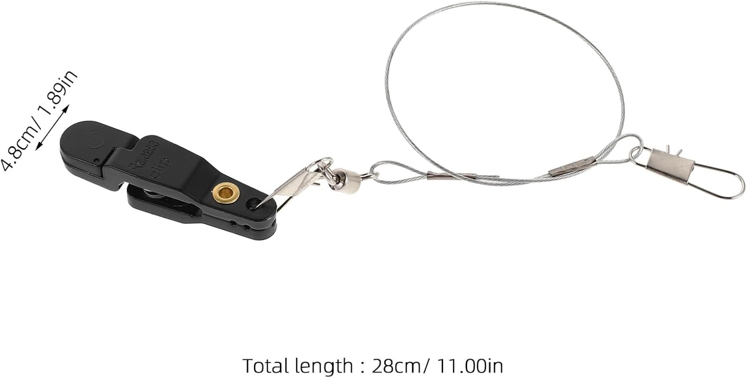 KICHOUSE 3pcs Sea Fishing Snap Clips with High Strength Steel Wire – Quick Release Fishing Tackle Clips for Saltwater Leader Rigging and Bait Connections