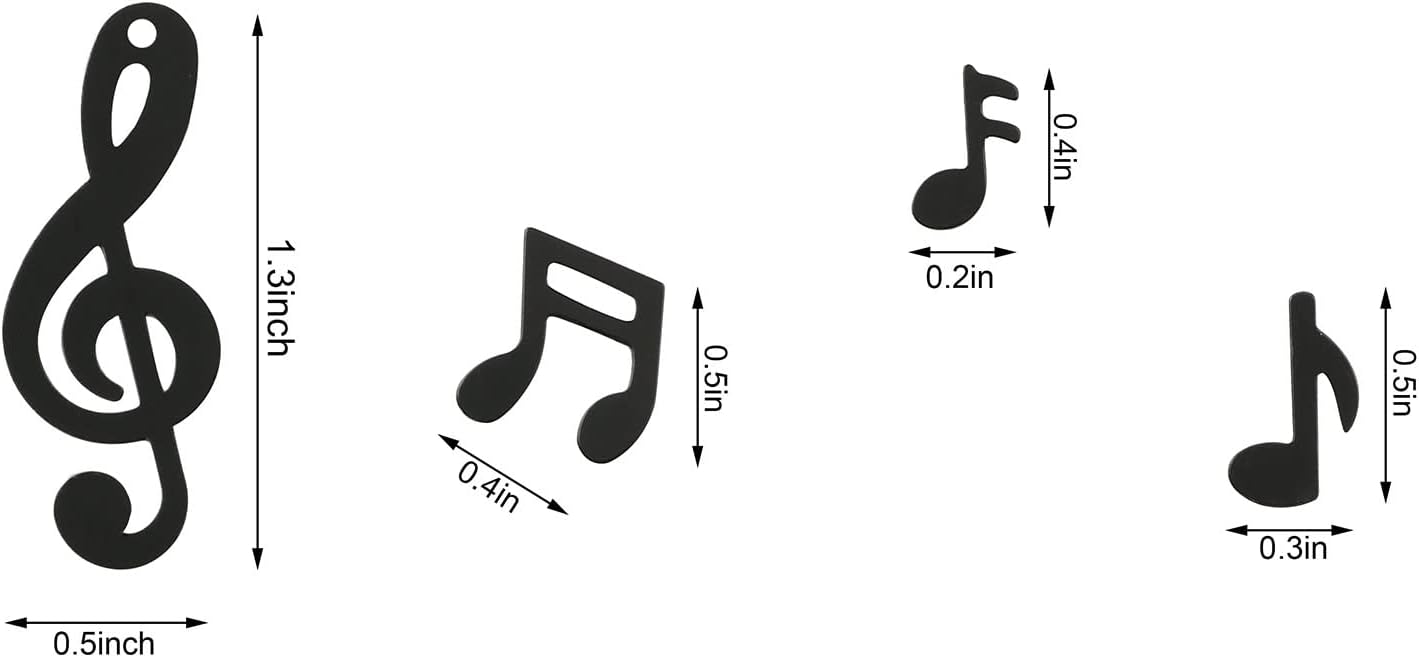 1000PCS Musical Notes Confetti, Party Decoration Supplies, Black Musical Clef Cutout for Music Party Reception Birthday Wedding Engagement Party Decoration image 3
