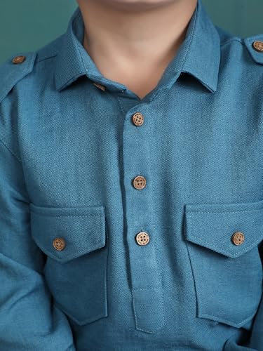 Image of POLKA TOTS Boys Cotton Pathani Set | Premium Pathani Kurta & Pyjama Set for Boys | Kurta Pajama for Kids Boy | Pathani Suit for Kids, Baby Boys & Toddlers | Ethnic Wear for Boy