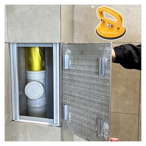 ERRULAN Trappe de Visite Trappe d'accès dissimulée pour carrelage, Panneau d'accès encastré avec Cadre en Aluminium, Trappe d'inspection de plomberie étanche avec Ventouse(20x35cm/8x14in)