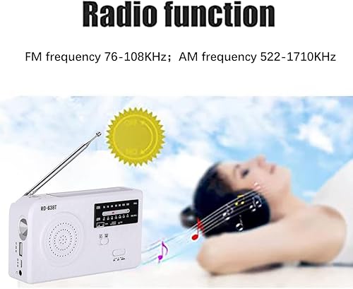 Miniatura 4 de D638T Solar Manivela Generador Radio Multifuncional Emergencia Recargable LED Linterna AM FM Radio para Exterior