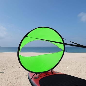 Downwind Wind Paddle, 108cm Portable Folding Downwind Wind Paddle Board Kayak Sail Sailboat Kayak Paddle Board Accessories for Kayak Canoe Boat (Green)