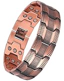 Feraco Copper Bracelet for Men, 3X Strength Magnetic Therapy Cooper Bracelet with Powerful 3800 Gauss Magnets,Copper Jewelry with Tyre-Carved Pattern