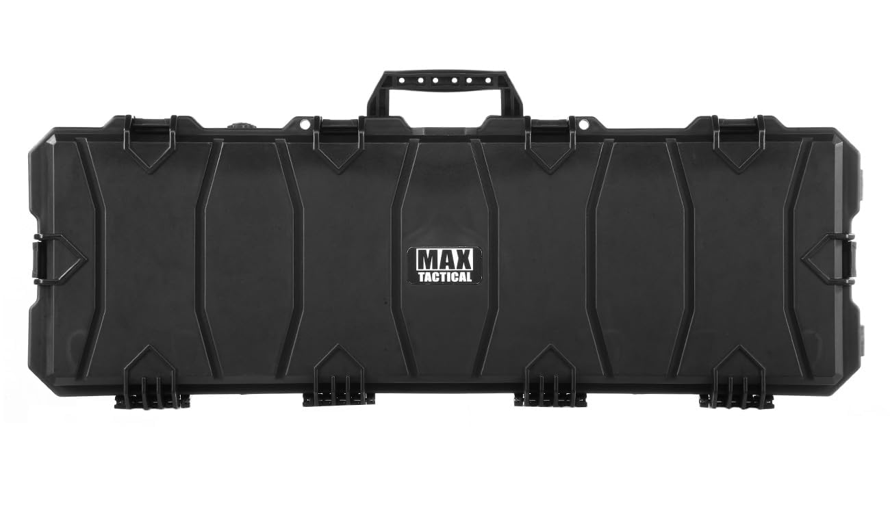 Hard-Case Waffenkoffer Large – Wasserdichter & extra Stabiler Polymer-Koffer mit Trolley-Funktion, IP67, Pick-&-Pluck Schaumstoff, 6 HD-Verschlüssen & Rollen