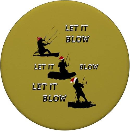 Miniatura 3 de Festive Christmas Seasonal Holiday Kitesurfing 4 PopSockets Standard PopGrip