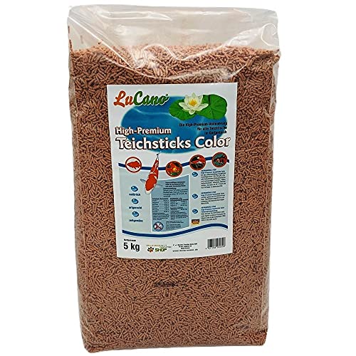 LuCano 5 kg Teichsticks Color High-Premium Fischfutter | Teich Sticks Mischung für gesunde und farbenfrohe Fische