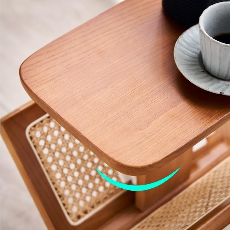 Sofa Living Room Side Table Wooden Small Coffee Table Home Sofa Side Table Rattan Bedside Table Corner Table Sofas for Living Room