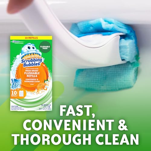 Image of Scrubbing Bubbles Fresh Brush Flushable Cleaner Refills, 10 Count (Pack of 6)