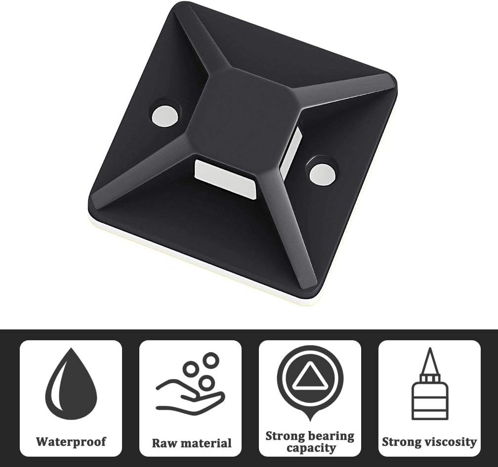 Flаѕh Dеаlѕ - 60% оƒƒ Cable Tie Mounts, Strong Adhesive & Screw Hole Anchor Point Wire Management Zip Tie Base, Wire Holders for Home, Work, School and Office(Black,150 Pack)