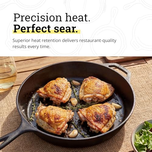 Image of Lodge Seasoned Cast Iron Skillet - Frying Pan for the Stove, Grill or Campfire - Cooks Evenly - Features Easy-Grip Teardrop Handle - Non-Toxic, Nonstick & Long-Lasting - 15 Inches