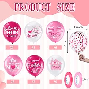 50 Pcs 12inch Happy Mother's Day Balloons Party Decorations Supplies, I Love You Best Mom Ever Thanks Giving Party Latex Balloons for Mother's Day Party Mother Birthday Party Favors 50 Pcs 12inch Happy Mothers Day Balloons Party Decorations Supplies I Love You Best Mom Ever Thanks Giving Party Latex Balloons for Mothers Day Party Mother Birthday Party Favors