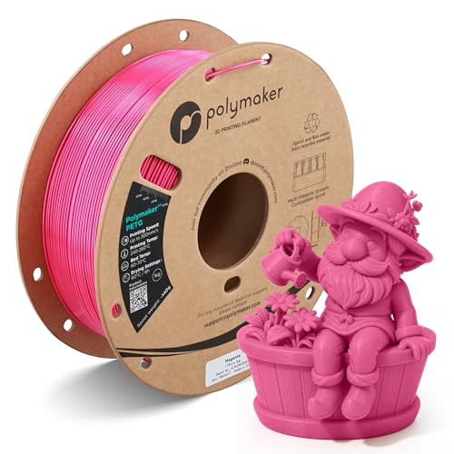 Image of Polymaker PETG Magenta 3D Printer Filament 1.75mm 1kg, High Speed PETG up to 300mm /s, High Strength New Formula, Excellent Layer Adhesion, Warp Free, Compatible with Most 3D Printers
