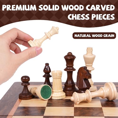 Juego de Ajedrez Magnético Plegable de Madera 15 Pulgadas miniatura 3