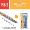 Gyros Carbon Steel Wire Gauge Mini Twist Drill Bits | Includes 12 Micro Carbon Steel Bits Size #71 with Clear Storage Vial | Use with Pin Vise, Screwdrivers, and Rotary Tools (45-11271)