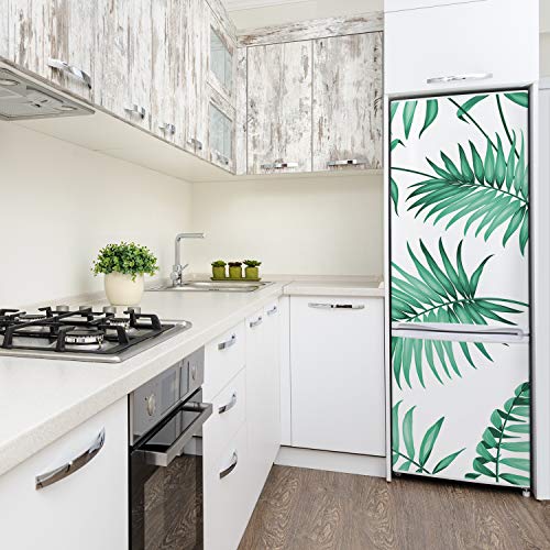 Pegatina de hojas tropicales para transformar la nevera de su cocina 4