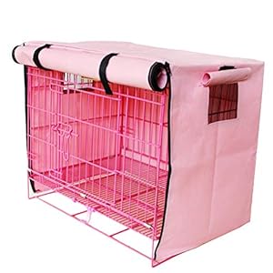 Zerodis Rosa Hundekäfig Abdeckung mit Netzfenster