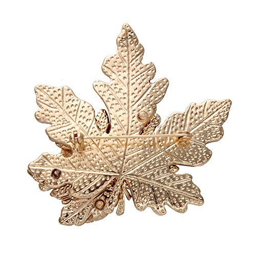 Tri-Color Metal Maple Leaf Fashion Brooch Retro Oil Lapel Pins2