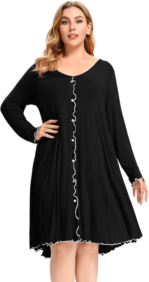 Long sleeve knee length nightgown Clearance