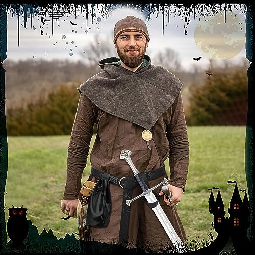 VONMELLI Medieval Knight Belt Renaissance Costume Accessories Medieval Belt Sword Holder Pouch for Halloween Costume3