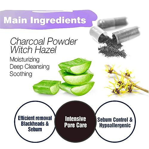 TruuMe Mitesser Nasenstrips, Nasenstrips, Anti Nosestripes Mitesser, Pore Strips, Poren Reinigung mit Aktivkohle, Entfernen Mitesser und Unreinheiten, 50Pcs Black