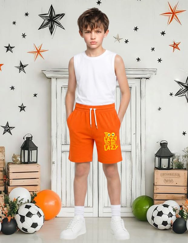 Image of Nusyl Solid & Printed Cotton Blend Shorts for Boys | Comfortable Casual Shorts | Soft Breathable Fabric with Elastic Waistband | Relaxed Fit | 2-16 Years | Multiple Colors