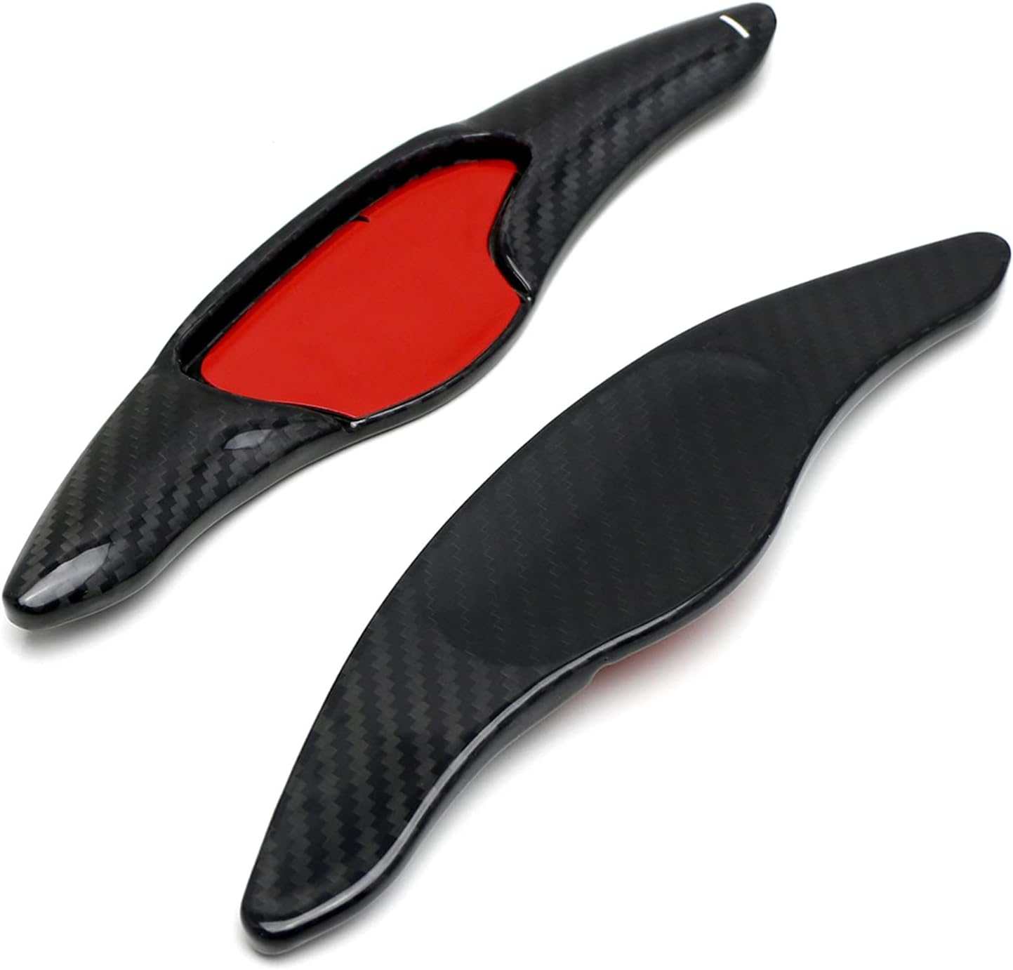 iJDMTOY High Gloss Black Genuine Carbon Fiber Larger Paddle Shifter Extensions Compatible with Honda HR-V Vezel, Honda FIT Jazz