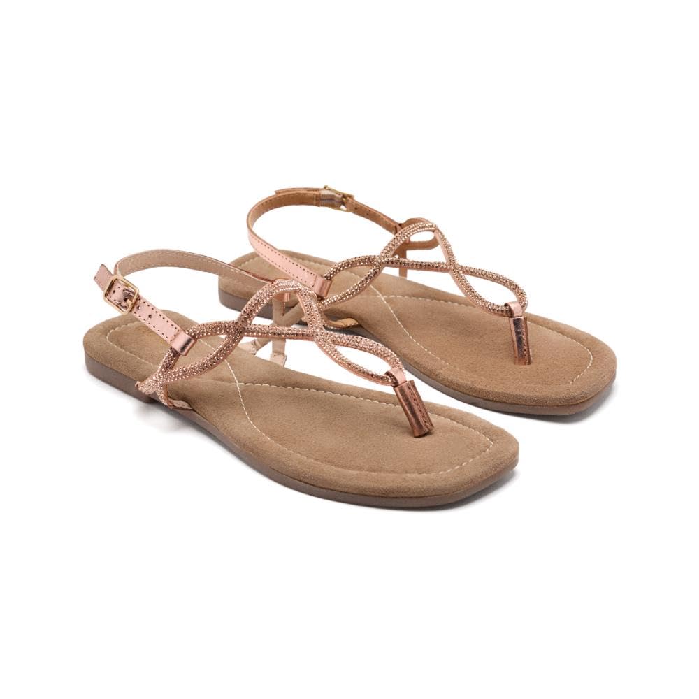 GIOSEPPO KINGFIELD, Women's Flat Sandals, Rose Gold, 36 EU, Rose Gold, 4 UK