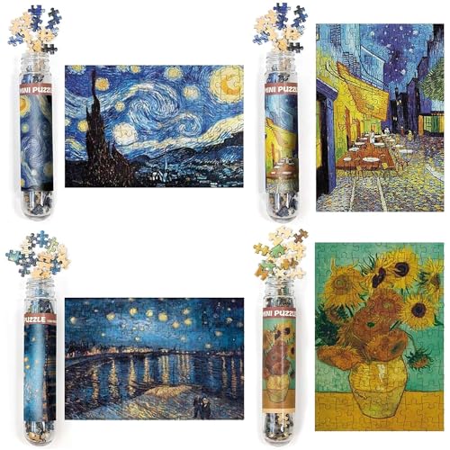 Gxdamxz 150 Pièces Mini Puzzle Adultes, Petit Paquet Tube à Essai, Ensemble de 4-15x10cm