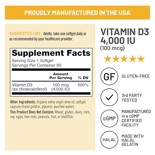 NatureWise Vitamin D3 4000IU Supplement, Immune Support, 90 Mini Softgels - image 5