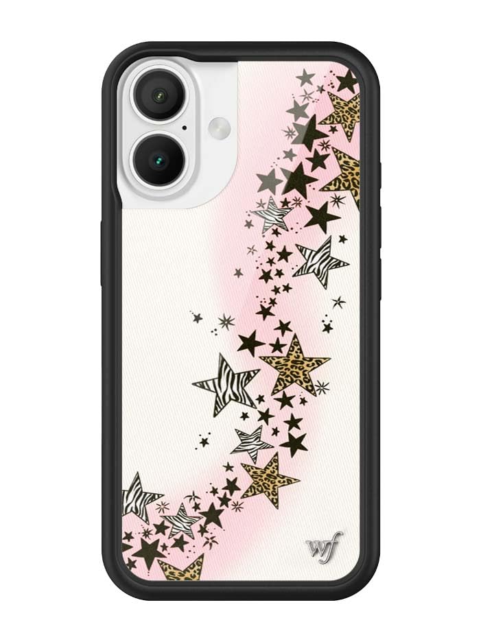 Image of Wildflower Cases - Compatible with iPhone 16 | Protective Black Bumper, 6.5ft Drop Test Certified, Women Owned Small Business | Stars Animal Leopard Zebra Print Trendy Cute | Collab - Katie Fang