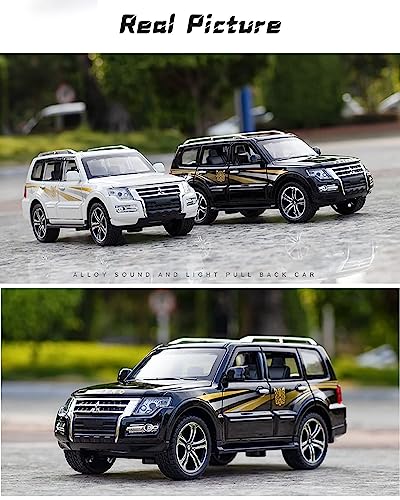 Image of 1:32 Scale Die-Cast Metal Pajjero with Openable Doors,Music,Lights & Pull Back Action (White)