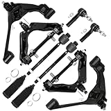 10-PC SET Suspension Kit fit 2000-2004 for Dodge Dakota 2000-2003 for Dodge for Durango Front Upper Lower Control Arm and Ball Joint Outer Inner Tie Rod End w/Boot