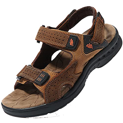 Unisex Beach Flip Flop,Men's casual beach shoes, adjustable large size non-slip ls-Brown_43,House Soft Foams Sole Pool Shoes