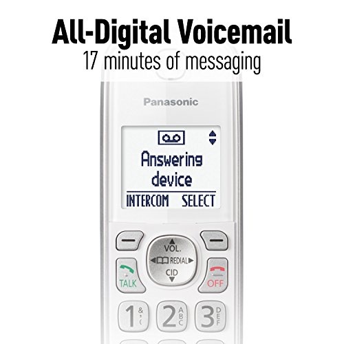 Panasonic DECT 6.0 Expandable Cordless Phone with Answering Machine and Smart Call Block - 2 Cordless Handsets - KX-TGD532W (White)