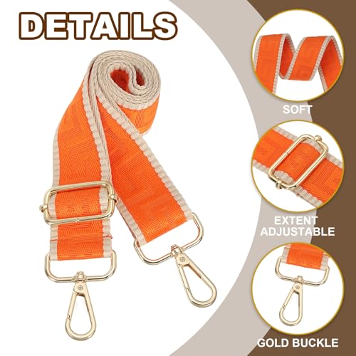 Image of PATIKIL Purse Strap, Adjustable Crossbody Bag Straps Wide Shoulder Strap Universal Replacement Shoulder Bag Belt for Women's Handbags Canvas Satchels Bag Backpack, Orange