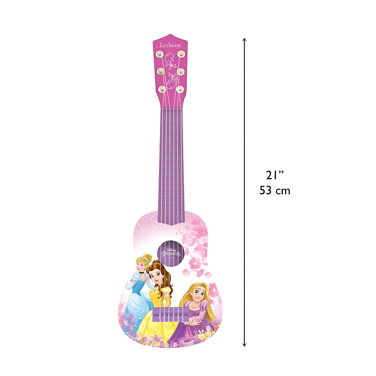 Lexibook, Disney Princess, My First Guitar for Children, 6 Nylon Strings, 21