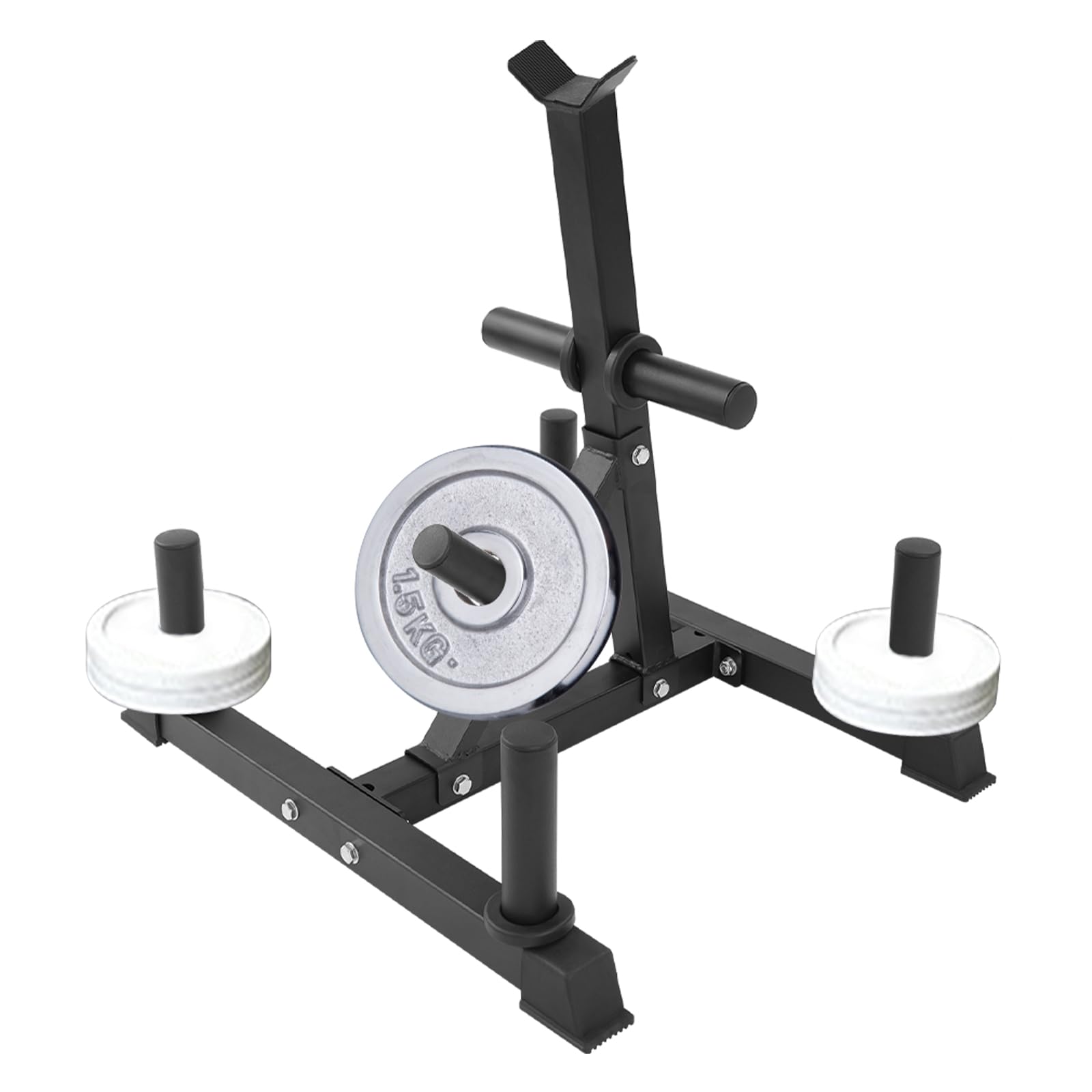 Soporte para discos de pesas, soporte para pesas con 7 barras, soporte para mancuernas y mancuernas, para entrenamiento libre, soporta hasta 300 kg, color negro