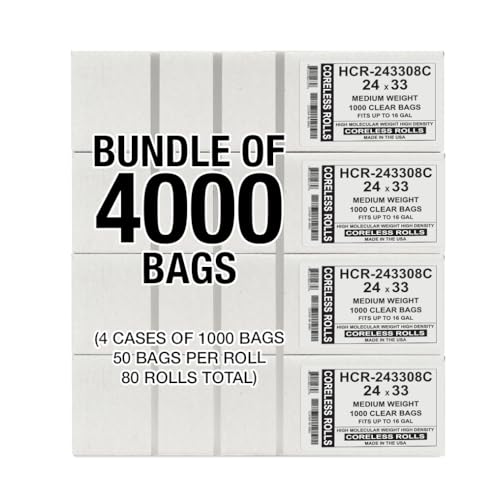 Image of Aluf Plastics 12-16 Gallon 8 Micron (eq) Black Bags 24 inch x 33 inch 4000 Count