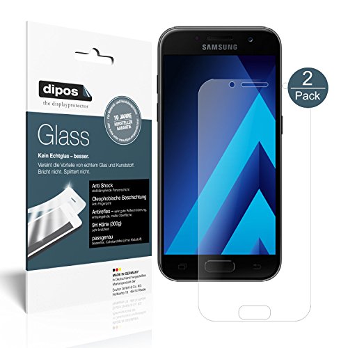 dipos I 2X Displayschutz matt kompatibel mit Samsung Galaxy A5 (2017) Schutzfolie 9H Anti-Shock