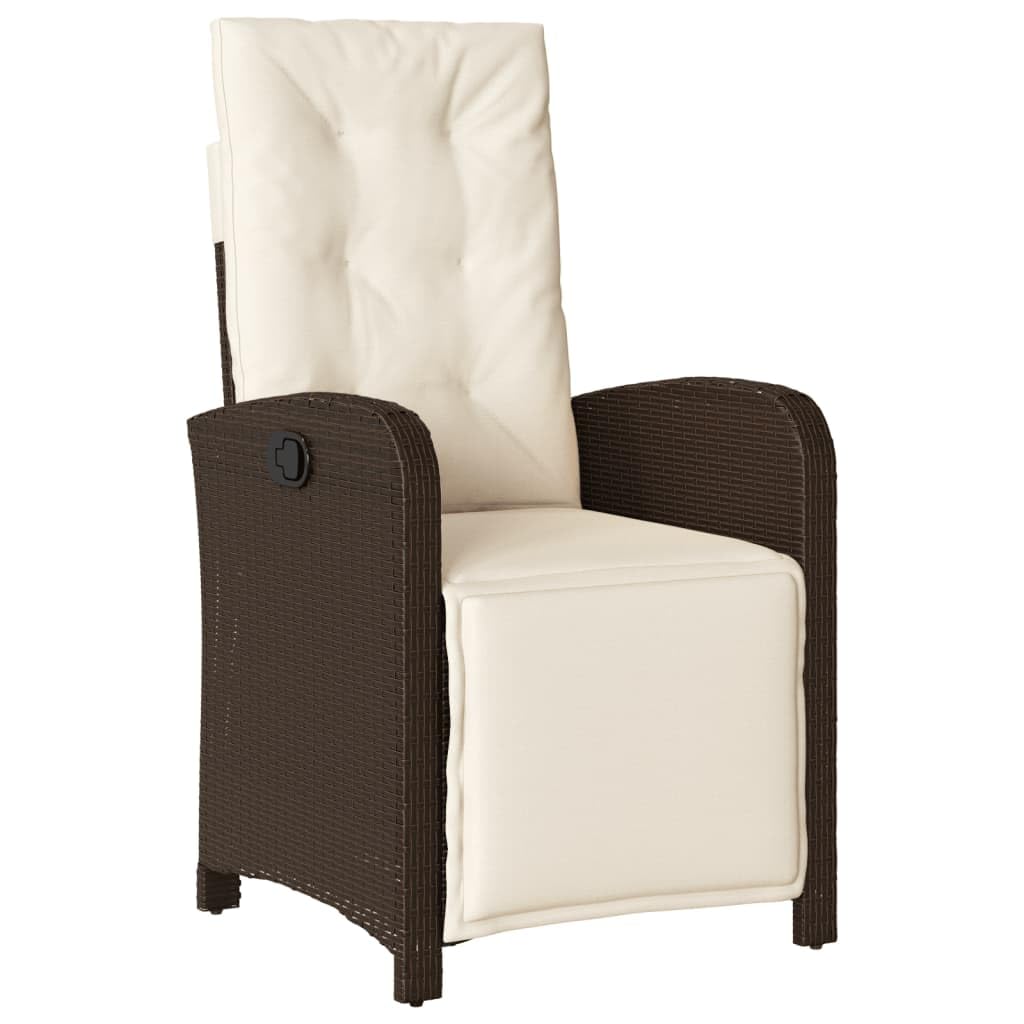Juego de muebles de jardín de 9 piezas con cojines de poliratán marrón, mesa con 8 sillas, muebles de balcón, muebles para terraza, jardín, balcón -Q