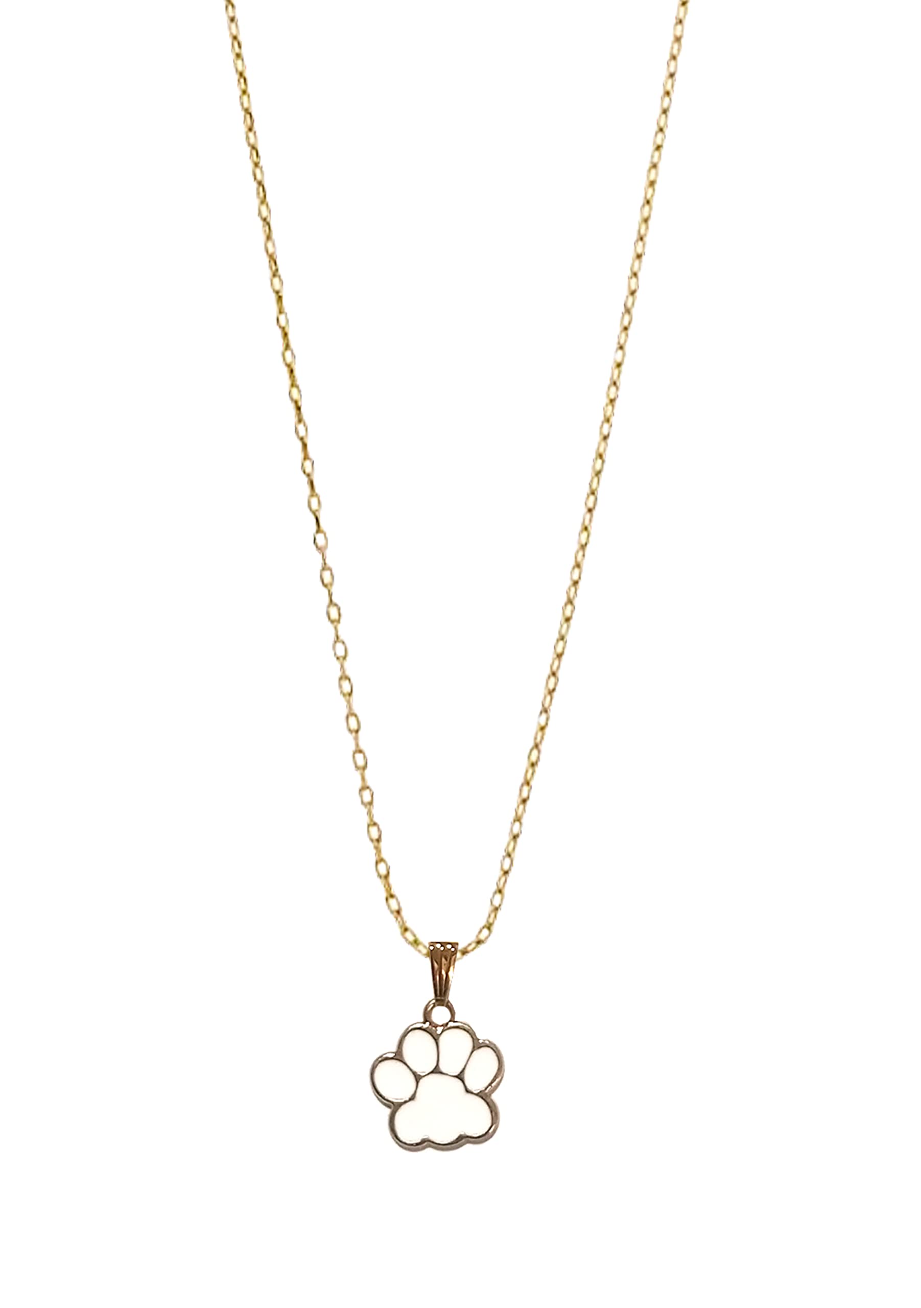 A2S2 Cute Footprint Necklace Dog Cat Kitty Kitten Claw Paw Print Enamel Gold Color Copper Chain Pendant Simple Fashion Jewelry For Unisex Adult (White/Gold) (B0BFJ2Z4ZV) Amazon Price History, Amazon Price Tracker