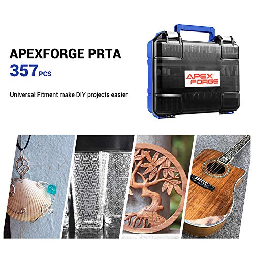 Rotary Tool Accessories Kit, APEXFORGE 357 Pieces 1/8\"(3.2mm) Diameter Shanks Universal Fitment for Easy Cutting, Grinding, Sanding, Sharpening, Carving and Polishing-PRTA - Thumbnail 5