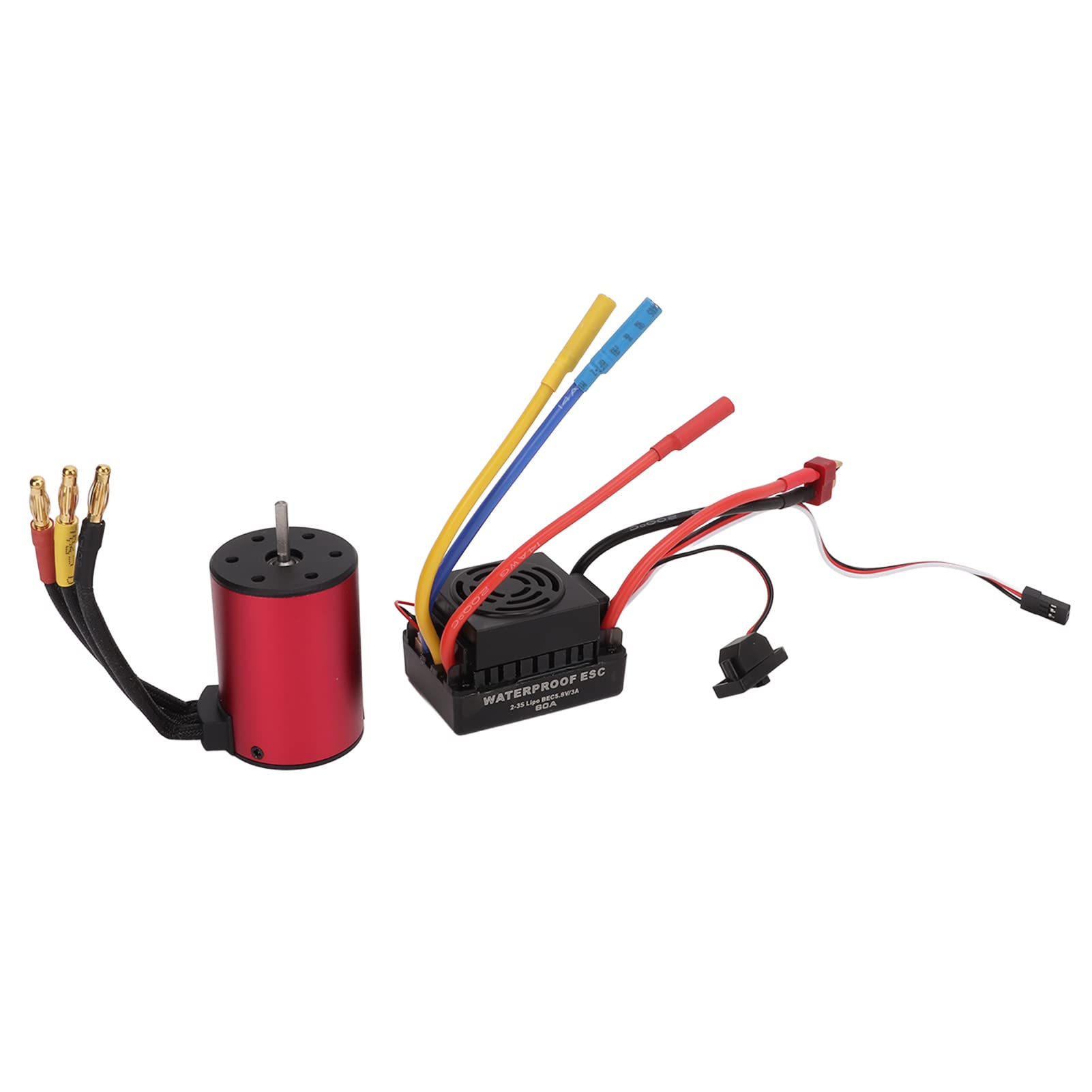 Changor S3650 4300KV Bezszczotkowy Silnik Wydajna Praca Wodoodporny + 60A Aktualizacja ESC dla Samochodów RC 1/10 Czerwony Stop Aluminium