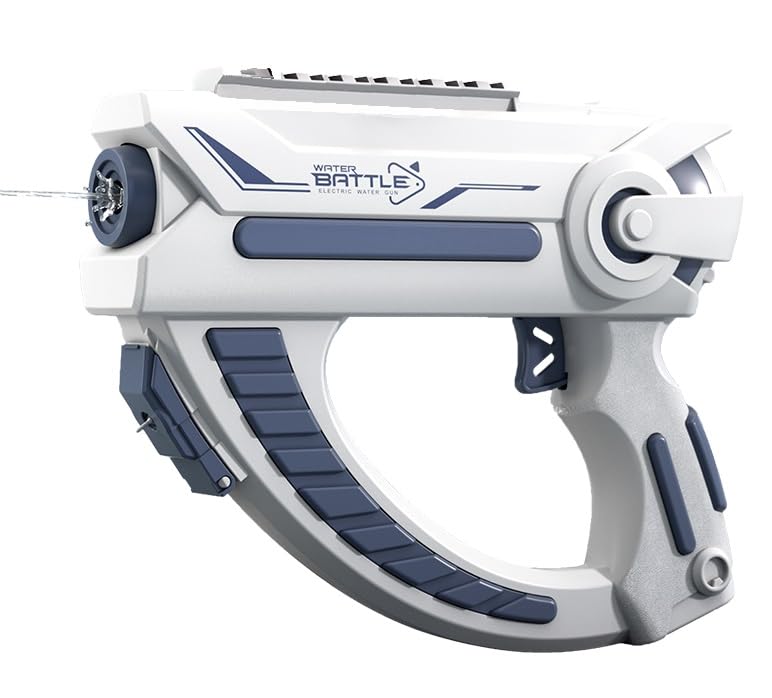 Image of gifferes High Pressure Summer Electric Automatic Squirt Holi Pichkari | |400CC High Capacity | Long Range Shooting Water Blaster Gun (Range Up to 28-34 Ft) | Without Scope (Blue SpaceElectric)