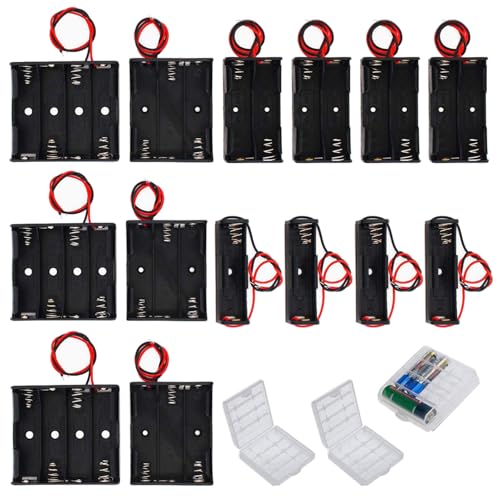 GTIWUNG 14 Pièces AA Support de Batterie 1/2/3/4 x 1,5V Battery Holder Box Case, Coupleur Pile AA...