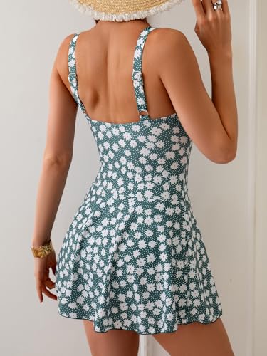 Image of Eomenie One Piece Swimdress Swimsuits for Women Tummy Control Swim Dresses Skirt Bathing Suit