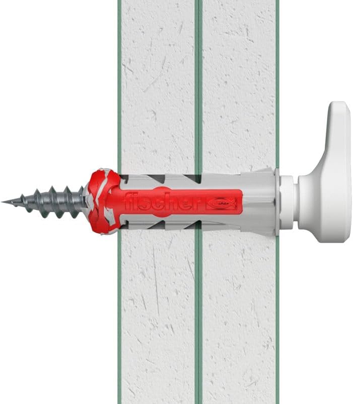 Fischer EasyHook Angle 6, Set of 6 Versatile Angle Hooks and 6 Matching DuoPower 6 x 30 Dowels, for Quick and Easy Installation in Numerous Building Materials