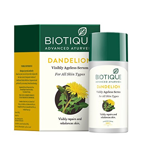 Image of Biotique Bio Dandelion Visibly Ageless Serum, 40 Ml And Bio Morning Nectar Sunscreen For All Skin Types Ultra Soothing Face Lotion, Spf 30+, 120Ml, Pack Of 1