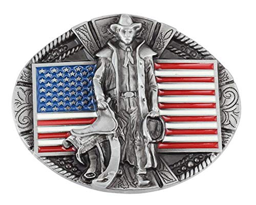 Boucle de ceinture western drapeau américain vintage pour remplacer boucle usée